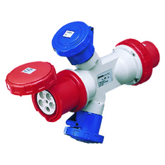 Adaptor Multiple-socket IP67 - Fisa 3P+N+E 63A 400V C.A. 50/60HZ - 2 Prize 2P+E 32A 230V C.A. + 1 Priza 3P+N+E 63A 400V C.A.