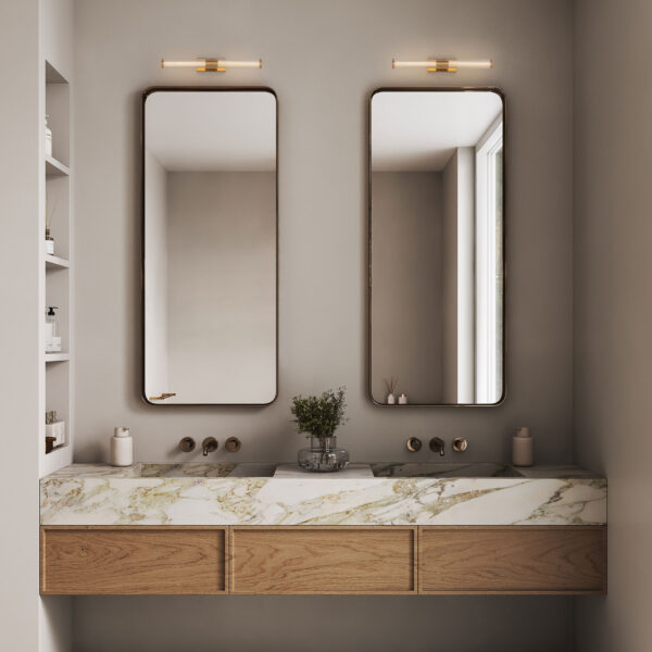 Aplica baie Alto 10W 3000K, Auriu si Sticla, Metal, Acrilic Nova Luce