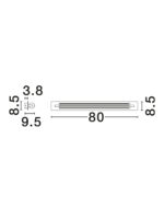 Aplica baie Fasko 16W 3000K, Negru si Sticla, Metal Nova Luce