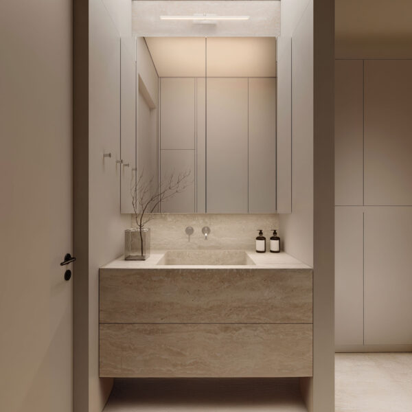 Aplica baie Marel 12W 3000 | 4000K, Alb si Otel, Aluminiu, Acrilic Nova Luce