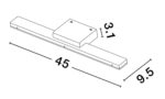 Aplica baie Nyx 12W 3000K, Gri si Aluminiu, Acrilic Nova Luce