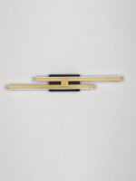 Aplica de perete Antama 12W 3200 K, Negru, Auriu si Otel, Aluminiu, Acrilic Nova Luce