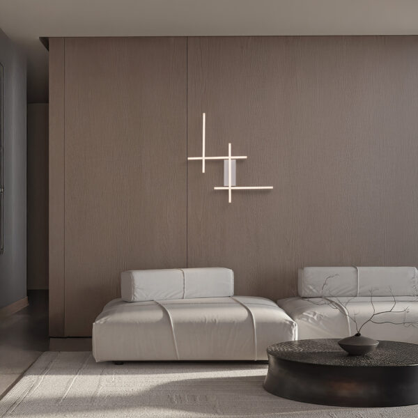 Aplica de perete Apecho 34W 3200 K, Alb si Otel, Aluminiu, Acrilic Nova Luce