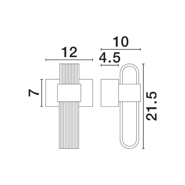 Aplica de perete Argo 10W 3000K, Auriu si Metal, Acrilic Nova Luce