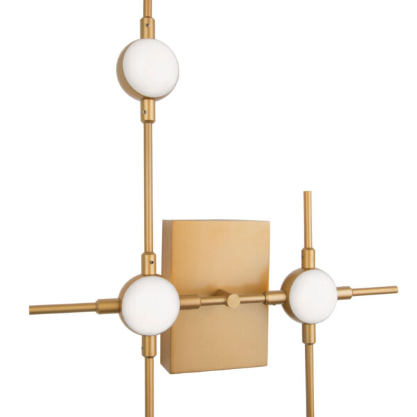 Aplica de perete Atomo 9W 3000K, Auriu si Metal, Acrilic Nova Luce