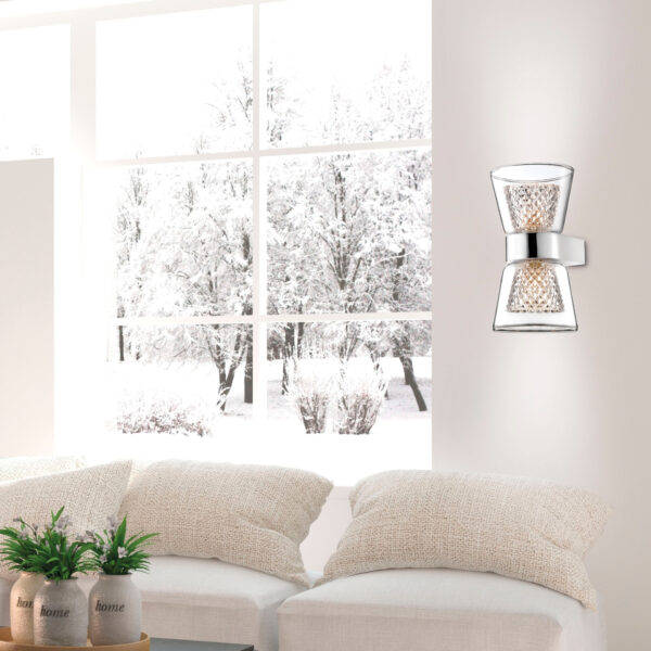 Aplica de perete Boccale 10W, Crom si Sticla, Aluminiu Nova Luce