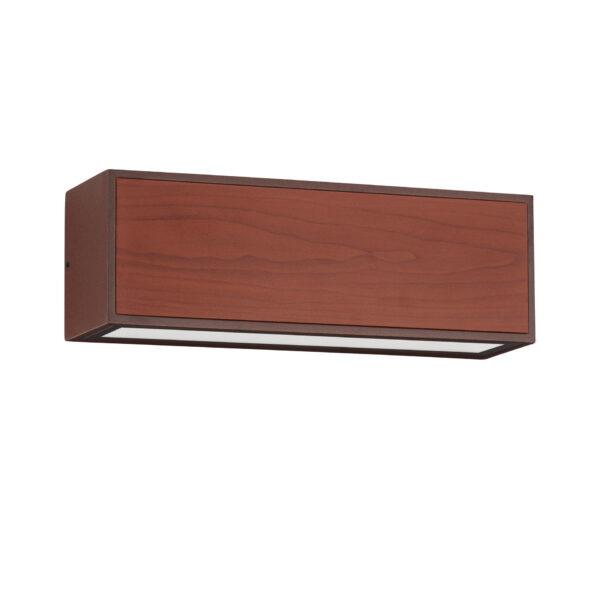 Aplica de perete Brown 2W 3000K, Maro, Corten si Aluminiu, Lemn Nova Luce