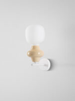 Aplica de perete Clio 5W, Crem si Sticla, Metal, Ceramica Nova Luce