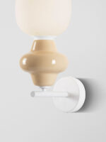Aplica de perete Clio 5W, Crem si Sticla, Metal, Ceramica Nova Luce