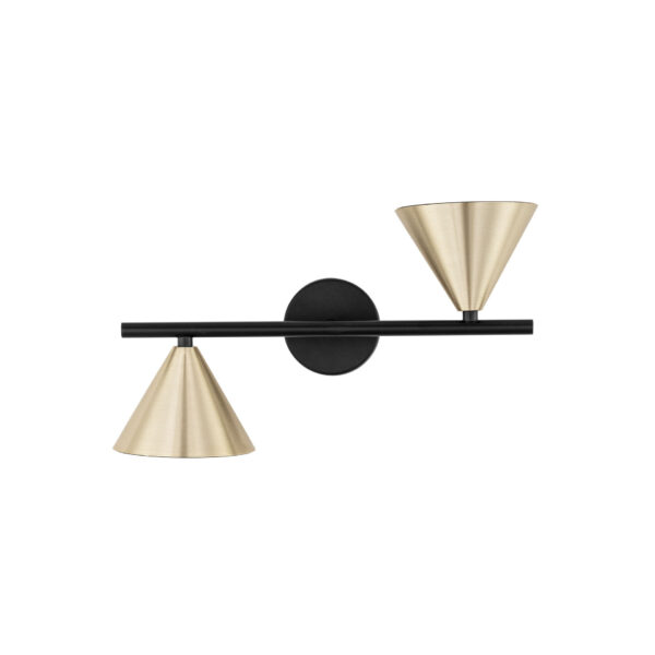 Aplica de perete Conico 20W, Negru, Auriu si Aluminiu Nova Luce