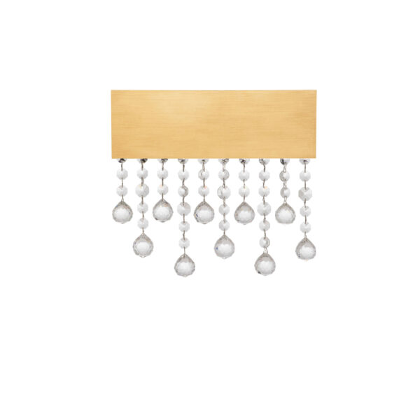 Aplica de perete Crista 15W 3500 K, Auriu si Aluminiu, Cristal Nova Luce