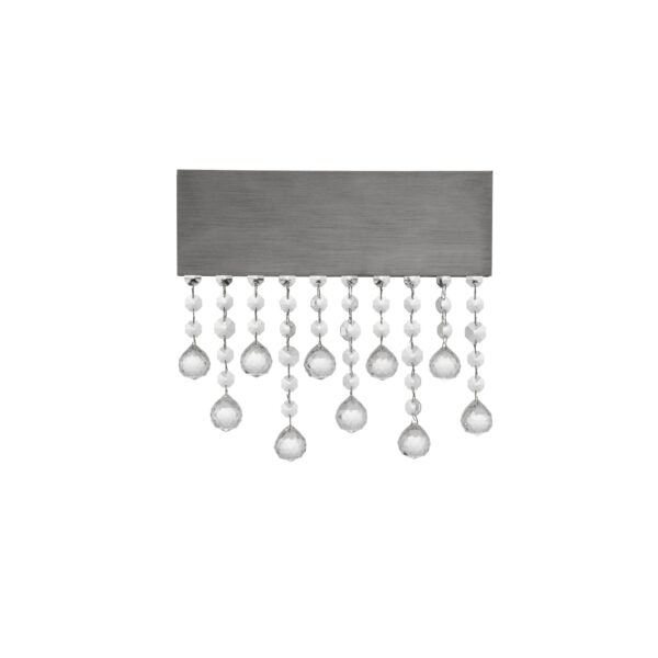 Aplica de perete Crista 15W 3500 K, Nichel fumuriu si Aluminiu, Cristal Nova Luce