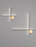 Aplica de perete Cross 15W 3000K, Negru, Auriu si Aluminiu Nova Luce