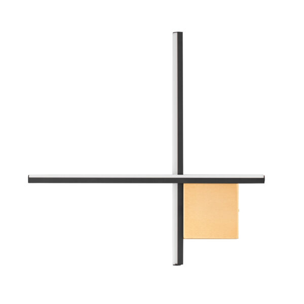 Aplica de perete Cross 15W 3000K, Negru, Auriu si Aluminiu Nova Luce