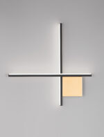 Aplica de perete Cross 15W 3000K, Negru, Auriu si Aluminiu Nova Luce