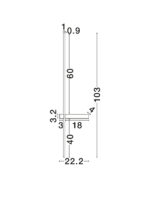 Aplica de perete Danessa 5W 3000 | 2700 K, Negru si Aluminiu, Acrilic Nova Luce