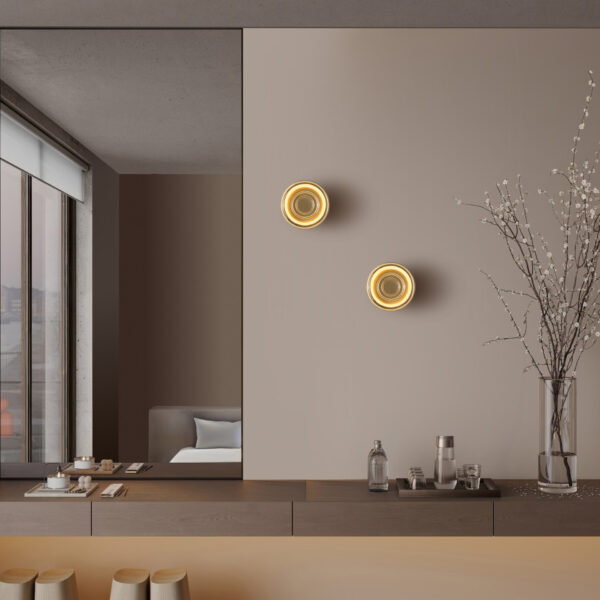 Aplica de perete Doris 6W 3000K, Auriu si Aluminiu, Acrilic Nova Luce