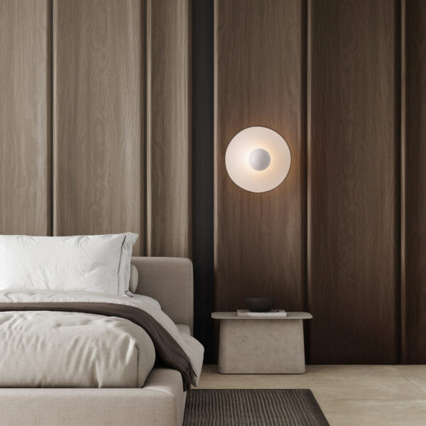Aplica de perete Edem 9W 3000K, Alb si Otel, Aluminiu Nova Luce
