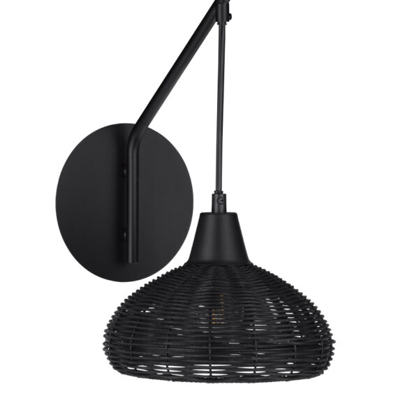 Aplica de perete Fado 12W, Negru si Ratan Nova Luce