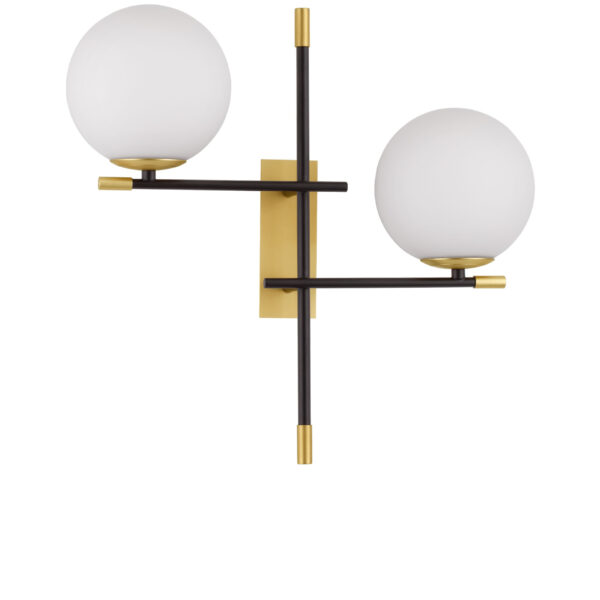 Aplica de perete Git 10W, Negru, Alb, Auriu si Sticla, Metal Nova Luce
