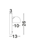 Aplica de perete Lusa 10W 3000K, Negru, Auriu, Chihlimbariu si Aluminiu Nova Luce