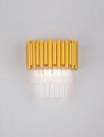 Aplica de perete Magnolia 10W, Auriu si Aluminiu, Cristal Nova Luce