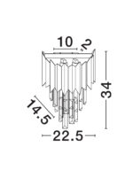 Aplica de perete Magnolia 10W, Crom si Aluminiu, Cristal Nova Luce