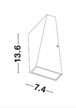 Aplica de perete Miley 7W 3000K, Negru si Aluminiu Nova Luce