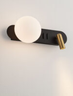 Aplica de perete Noble 8W 3000K, Alb si Sticla, Metal Nova Luce