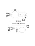 Aplica de perete Noble 8W 3000K, Alb si Sticla, Metal Nova Luce