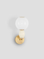 Aplica de perete Obrie 6W 3000K, Alb, Auriu, Bej si Sticla, Metal, Ceramica Nova Luce