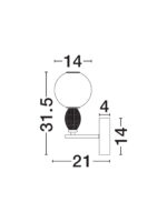 Aplica de perete Obrie 6W 3000K, Alb, Auriu, Bej si Sticla, Metal, Ceramica Nova Luce