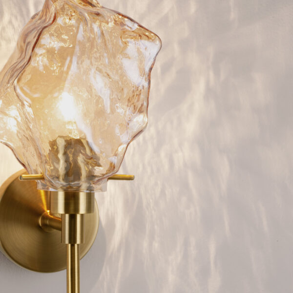 Aplica de perete Odelle 5W, Auriu, Chihlimbariu si Sticla, Metal Nova Luce