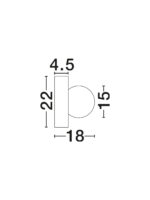 Aplica de perete Orbique 5W, Alb, Albastru si Sticla, Ceramica Nova Luce