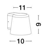 Aplica de perete Ovi 10W, Negru si Aluminiu Nova Luce
