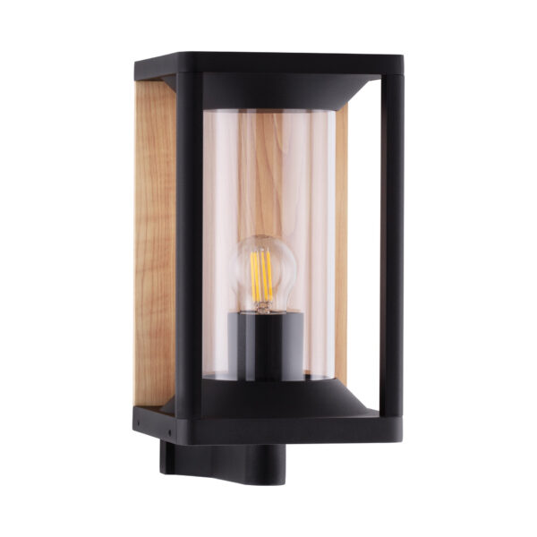 Aplica de perete Pacific 12W, Negru, Lemn natural si Aluminiu, Lemn Nova Luce