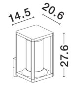 Aplica de perete Pacific 12W, Negru si Aluminiu Nova Luce