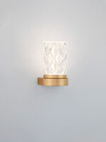 Aplica de perete Phos 6W 3000K, Auriu si Otel, Aluminiu, Acrilic Nova Luce