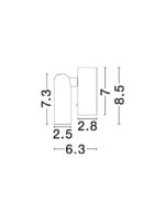 Aplica de perete Pictor 3W 3000K, Alb si Aluminiu Nova Luce