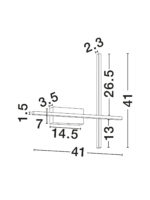 Aplica de perete Quam 14W 3200 K, Alb si Otel, Aluminiu, Acrilic Nova Luce