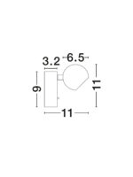 Aplica de perete Sfera 6W 3000K, Negru si Aluminiu Nova Luce
