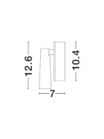 Aplica de perete Tico 3W 3000K, Auriu si Aluminiu Nova Luce
