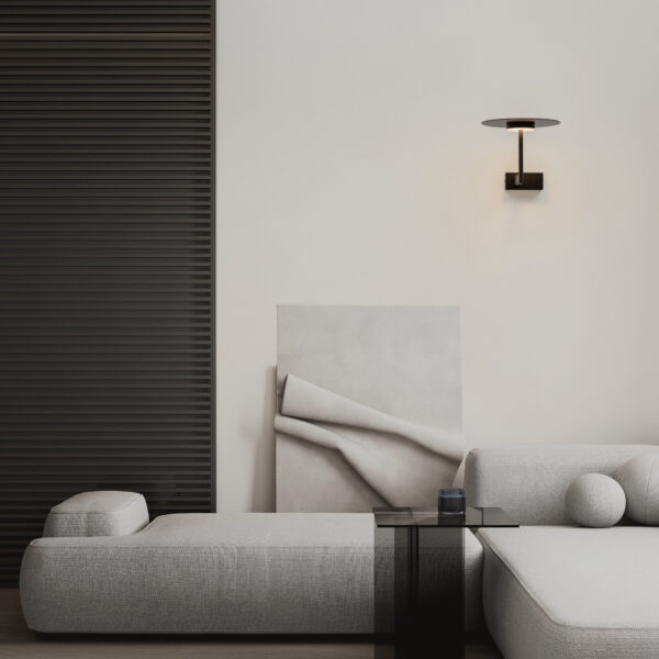 Aplica de perete Tovi 6W 3000K, Negru si Aluminiu, Acrilic Nova Luce