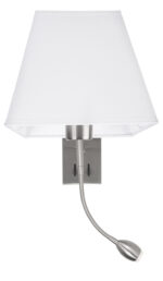 Aplica de perete Valencia 3W 3000K, Alb, Nichel satinat si Aluminiu Nova Luce