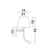 Aplica de perete Valencia 3W 3000K, Alb, Nichel satinat si Aluminiu Nova Luce