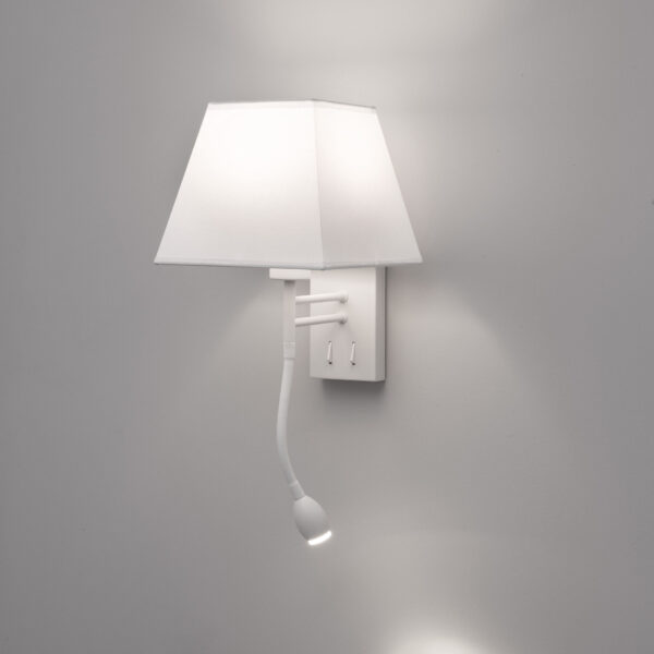 Aplica de perete Valencia 3W 3000K, Alb, Nichel satinat si Aluminiu Nova Luce
