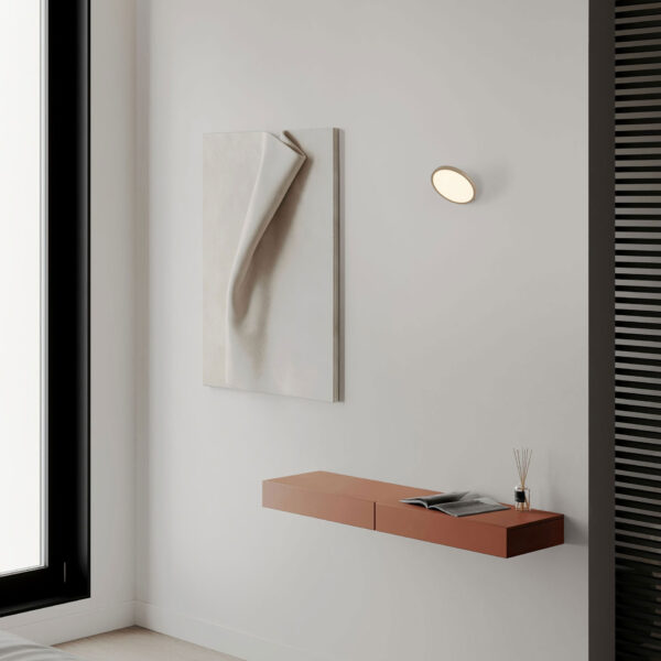 Aplica de perete Vea 8W 3000 | 2700 K, Auriu si Aluminiu, Policarbonat Nova Luce