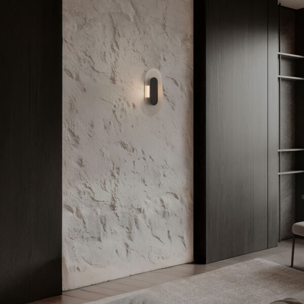 Aplica de perete Vetrio 6W 3000K, Negru si Sticla, Metal Nova Luce