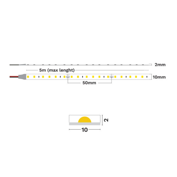 Banda LED Aktis 14.4 W 3000K, Aluminiu Nova Luce