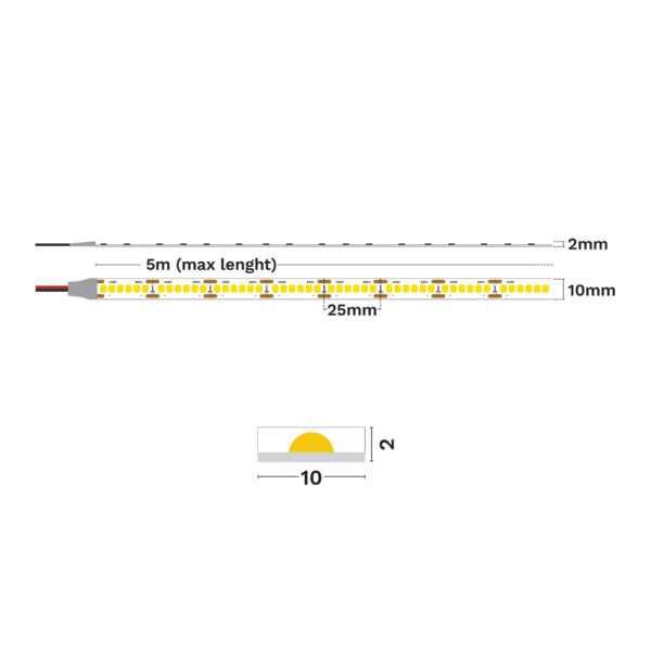 Banda LED Aktis Plus 19.2 W 4000K, Aluminiu Nova Luce